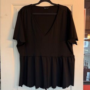 SHEIN Black V-Neck Blouse